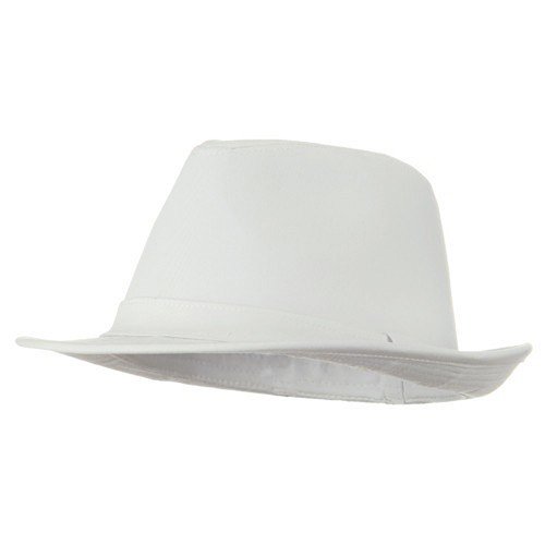 Cotton Solid Fedora Hat-White W20S56E