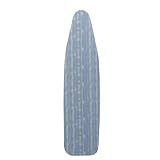 Household Essentials 4-Leg Fibertech? Top Ironing Board with Cotton Cover, Paintbrush Blue
