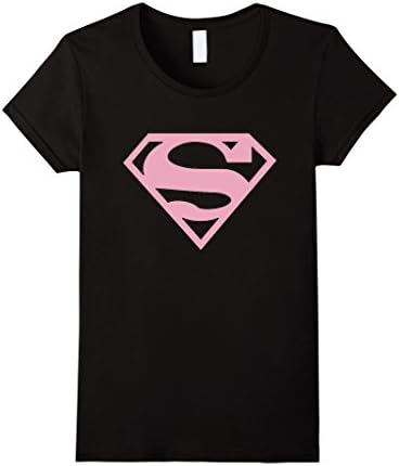 Women's Breast Cancer Awareness Superhero T Shirt  Large Black