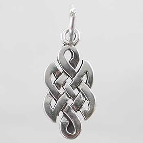 Small Celtic Love Knot Design Charm in Sterling Silver, #9886