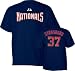 Majestic Washington Nationals #37 Stephen Strasburg Navy Blue Player T-Shirt (Medium)