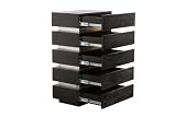 5 Drawer Pedestal w/ Stainless Steel Accents by Diamond