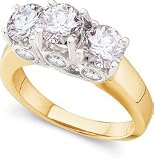 3ctw Diamond Three Stone Ring in Two Tone 14K Gold