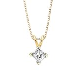 0.99 ct. D - SI1 GIA Certified Princess Cut Diamond Solitaire Pendant with Chain