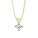 0.27 ct. J - SI2 Princess Cut Diamond Solitaire Pendant with Chain