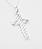 001. Large Open Sterling Silver Cross Pendant
