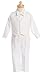 White Boys Embroidered Jacquard Christening Baptism or Wedding Vest Set - Size M (6-12 Month)