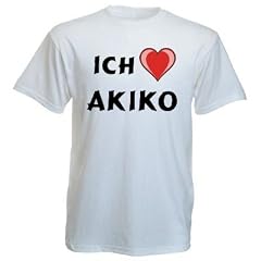 T-Shirt mit Aufschrift Ich Liebe Akiko