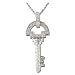 14K White Gold Diamond Key Pendant w/Chain