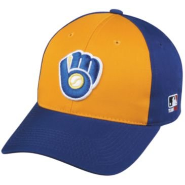 MLB Cooperstown ADULT Milwaukee BREWERS Gold/Royal Blue Hat Cap Adjustable Velcro TWILL Throwback MLB Cooperstown ADULT Milwaukee BREWERS Gold/Royal Blue Hat Cap Adjustable Velcro TWILL Throwback