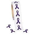 500 Purple Ribbon Awareness Stickers - Great for Relay for Life... by FX