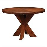 Hudson Dining Counter Top Round Table with X - Base in Mocha