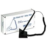 Re Trac To Security Pen with Aluminum Counter Base Retractable Coil Black Ink Fine Point 2584342A04