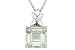 5 Carat Green Amethyst and Diamond 10K White Gold Gold Pendant w/Chain
