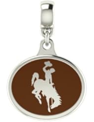 Wyoming Cowboys Collegiate Drop Charm Fits Most European Style Bracelets Including, Chamilia, Zable, Troll and More. High Quality Drop in Stock for Fast Shipping.
