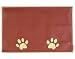 Pet Supplies : Faux Leather Paws Pet Placemat - Brick & Tan