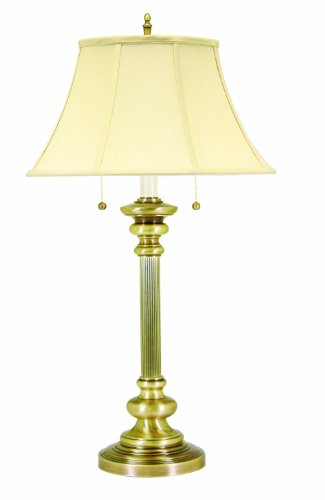 House Of Troy N651-AB Newport Collection Portable 30-1/4-Inch Table Lamp, Antique Brass with White Softback Shade