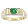 14K Two-Tone Gold Man's Emerald Ring