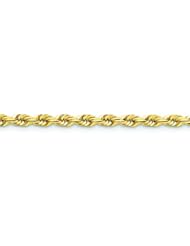 Genuine 14K Yellow Gold 5.5mm Diamond Cut Rope with Lobster Clasp Chain 24 Inches 100% Satisfaction Guaranteed.