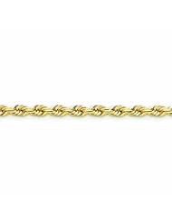 Genuine 14K Yellow Gold 5.5mm Diamond Cut Rope with Lobster Clasp Chain 22 Inches 100% Satisfaction Guaranteed.