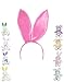 New Sexy Pink Satin Bunny Ears Adult Playboy Costume