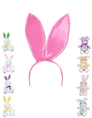 New Sexy Pink Satin Bunny Ears Adult Playboy Costume