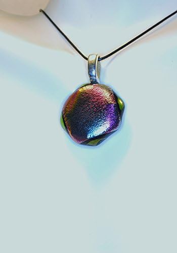 Geometric Polychromatic Glass Pendant Necklace