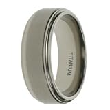 Titanium Ring Comfort fit. Combination of matte and Shiney polish. Width: 7.6mm