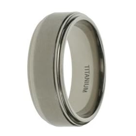 Titanium Ring Comfort fit. Combination of matte and Shiney polish. Width: 7.6mm, 9