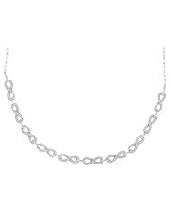 Sterling Silver Infinity Shiny Rolo Link Ladies Necklace