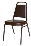 Montour Stacking Chair with Brown Frame and 2 inch Brown Vinyl Seat