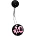 Black Pink Peace Chinese Symbol Belly Ring