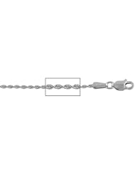 14 kt White Gold Diamond Cut Rope Chain Necklace 1.25mm 24 inches Lobster Lock