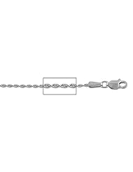 14 kt White Gold Diamond Cut Rope Chain Necklace 1.25mm 16 inches Lobster Lock