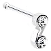 Sterling Silver Clear Gem Swirl Nose Bone