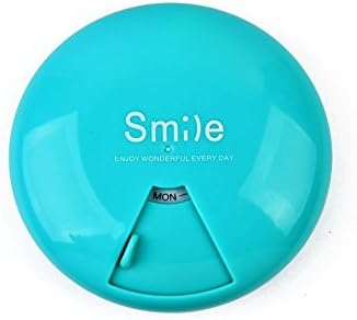 TBH Rotation Type Pill Box Packing Boxes Portable Travel Creative Receive a Case with Mini Jewelry 7 Days a Week,Pill Case Box Pill Organizer Portable Box (Blue)