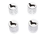 Dachshund - Weiner Dog Tire Rim Valve Stem Caps - Aluminum