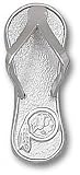 Washington Redskins Solid Sterling Silver Logo Flip Flop 1'' Pendant