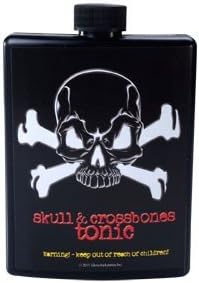 Skull and Crossbone Tonic Flask with Funnel - 5oz.