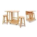 3 Piece Breakfast Bar Set - Breakfast Bar & 2 Round Stools by verygoodbuys