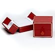 2 Door Single Ring Leatherette Box Item#3003Red-Wht (PRICED PER EACH)