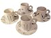 Price Comparison : ArtisanStreet's Eight Piece China Espresso Coffee Set Features Four Cups And Four Matching Saucers. Abstract Design on White China. One Of A Kind, Hand Painted & Signed By Artisan.