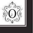 Monogram Black & White Cocktail Napkins - O