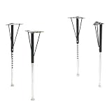~:~ HON COMPANY ~:~ Adjustable Tapered Steel Legs, 20 High, Black Upper/Chrome Lower