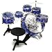 11pc Kids Boy Girl Drum Set Musical Instrument Toy Playset Bue