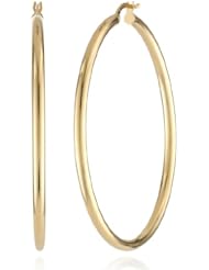 14k Yellow Gold Italian Polished 3 mm Tube Hoop Earrings