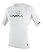O'Neill Men's Premium Skins UPF 50+ Short Sleeve Rash Guard, White/White/White, Large