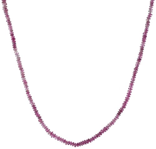 14k Yellow Gold Smooth Pink Tourmaline Necklace, 18