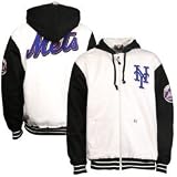 New York Mets White Full Zip Hoody Fleece Jacket