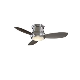 Minka-Aire F518-BN 44-inch Concept II Flush Mount Ceiling Fan, Brushed Nickel with Silver Blades
